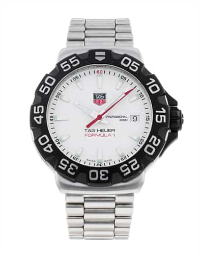 Tag watch white face on sale